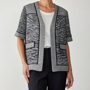 Oscar De La Renta Ribbon Knit Bolero Jacket
